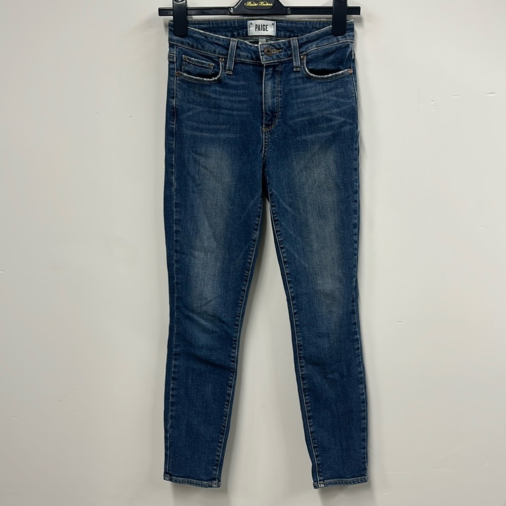 Paige Hoxton crop blue skinny jeans 26